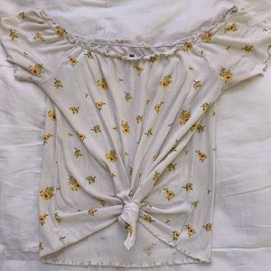 floral knotted shirt